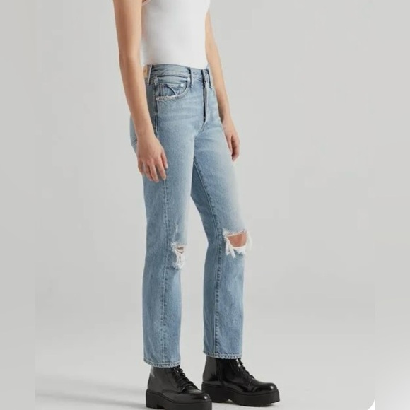 Edwin - Cai High Waist Ripped Straight Leg Jeans- Slayer- 24 - Picture 4 of 11